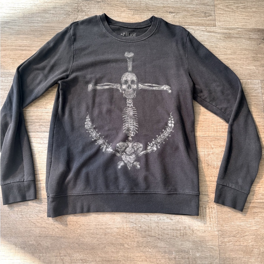 Rude Brand Skull Crewneck Sweatshirt